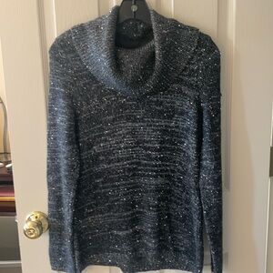 Grey and Silver cowl neck sweater.